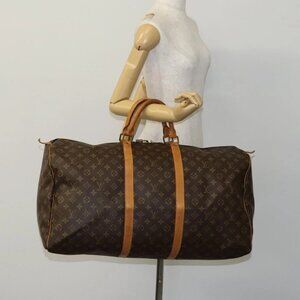 LOUIS VUITTON Monogram Keepall 60 Boston Bag M41422 LV Auth MY273